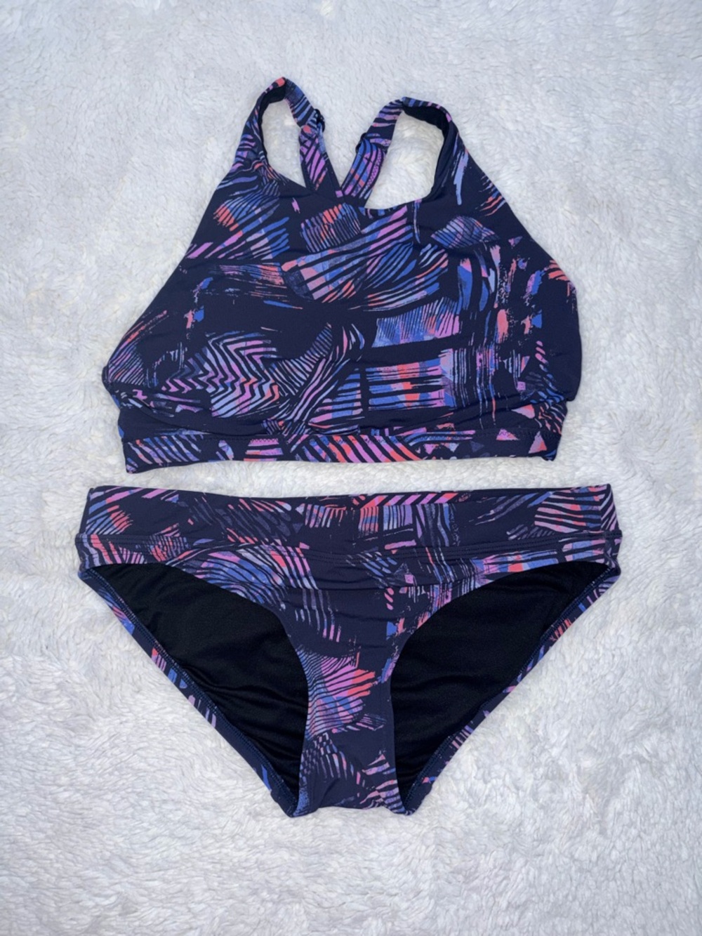 Title Nine Women’s XS Bikini Swimsuit Graffiato Top Bottoms Set Adjustable Strap